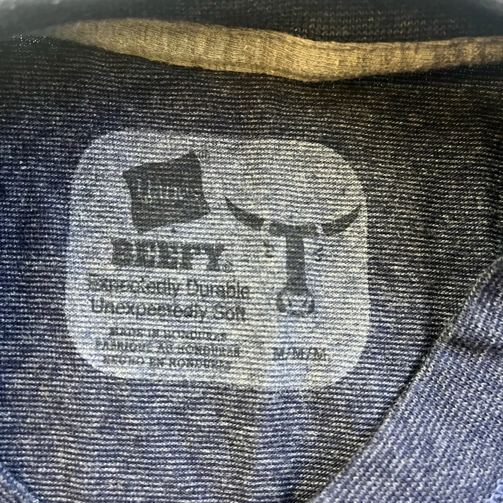 Hanes Beefy Henley long sleeve tee r50-18 - Picture 3 of 3